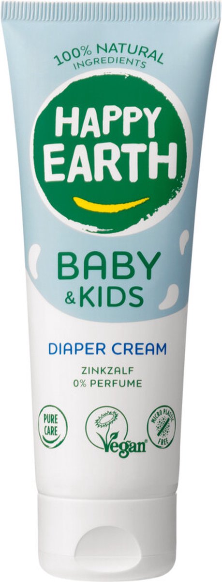 Happy earth baby kids 100% natuurlijke zink billencrème - 75 ml