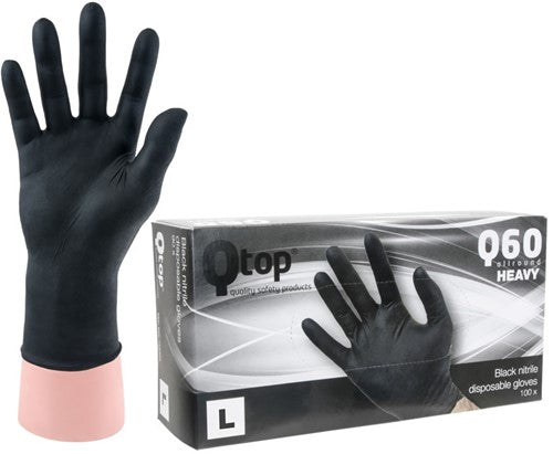 Qtcycletech q60 top allround zware nitril handschoenen dispenser maat m per 100 stuks
