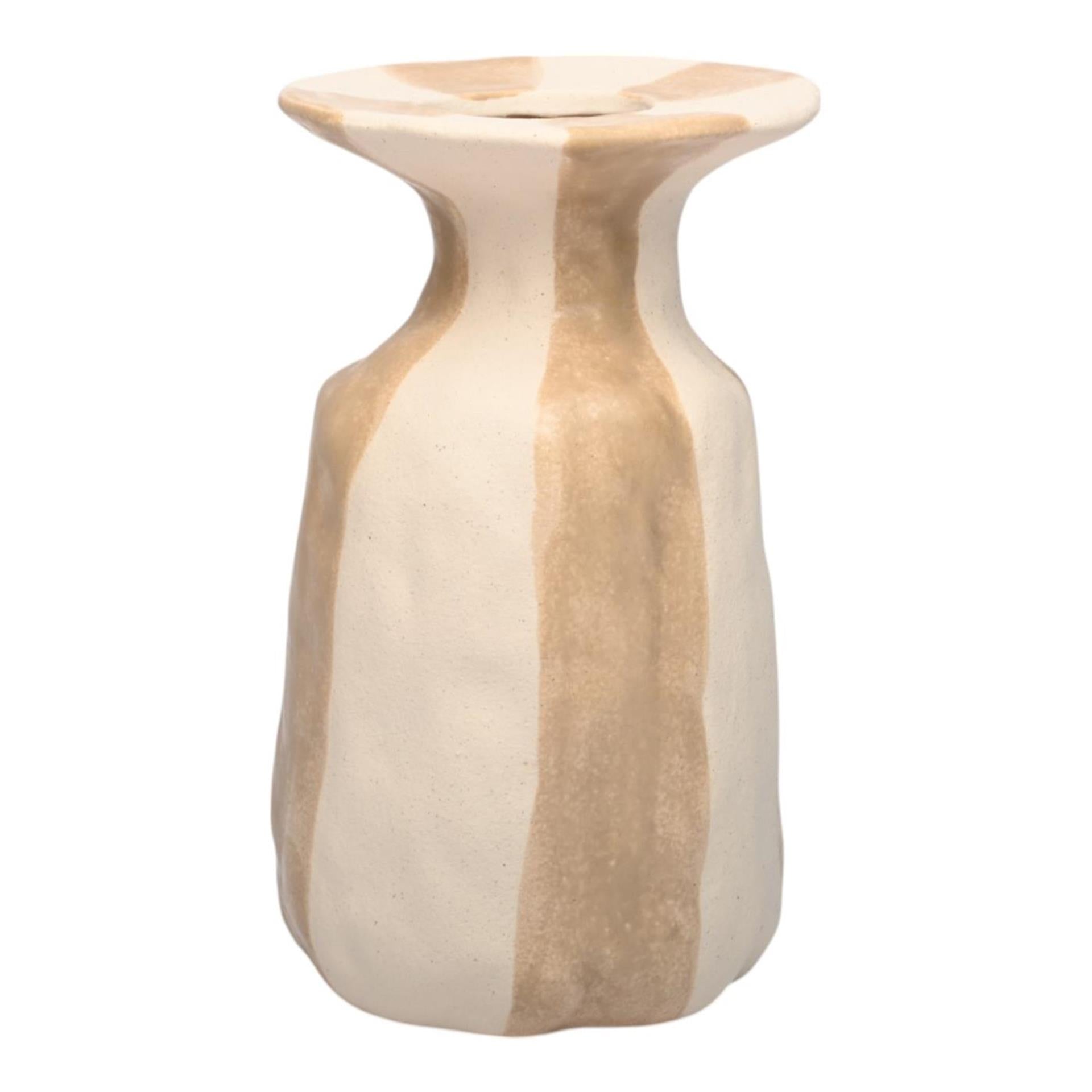 Mansion atmosphere vaas larisa crème wit 15,3x15,3x26cm