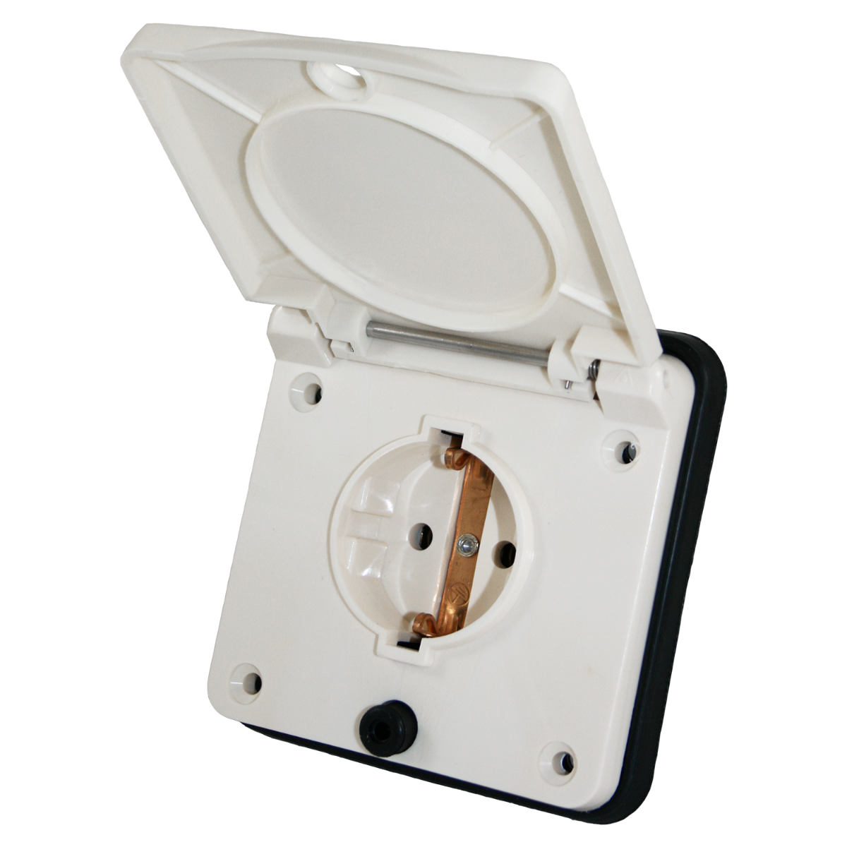 Schuko buiten wandcontactdoos wit voor caravan en camper - zonder verkoopverpakking