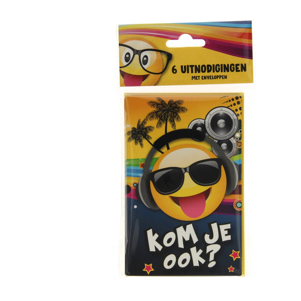 Pic uitnodigingen emoji troal dj, 6st.