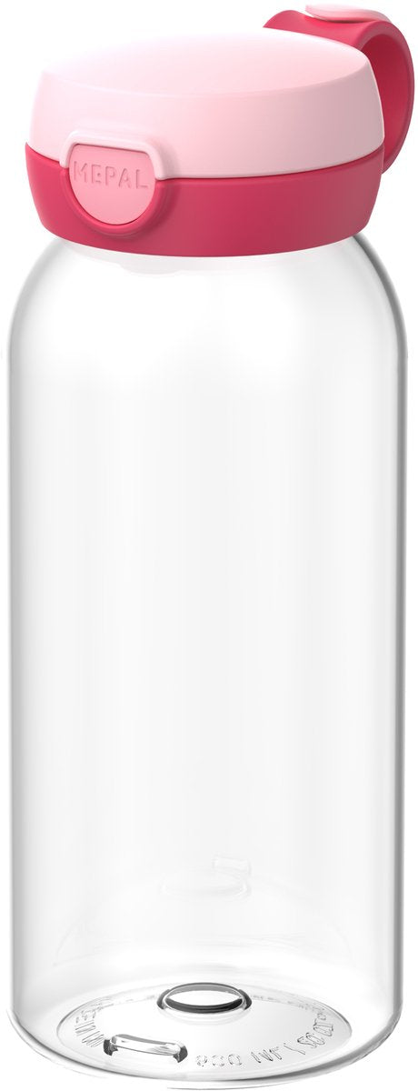 Mepal drinkfles met flipdop campus - 600 ml - waterfles kinderen - lekdicht - hygiënische deksel - cool pink