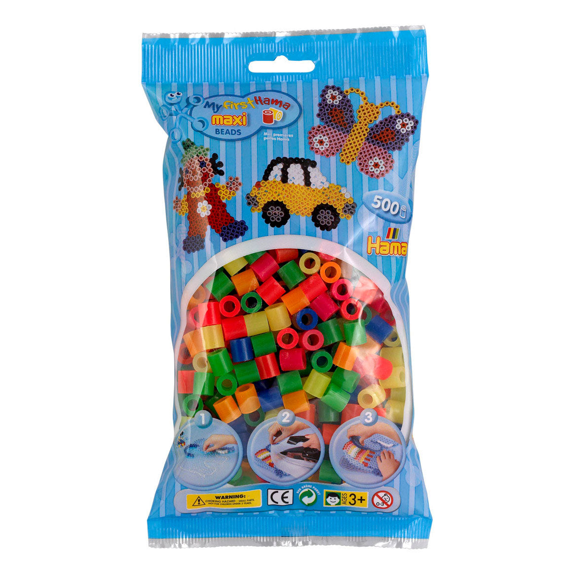 Hama maxi iron-on bead mix - neon 500 pcs.