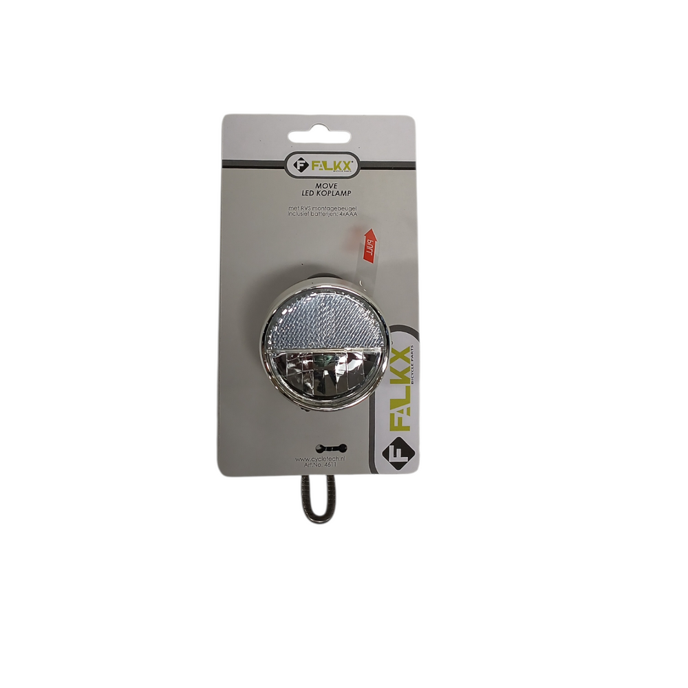 Phare LED FALKX. Support de montage en acier inoxydable avec piles (paquet suspendu)