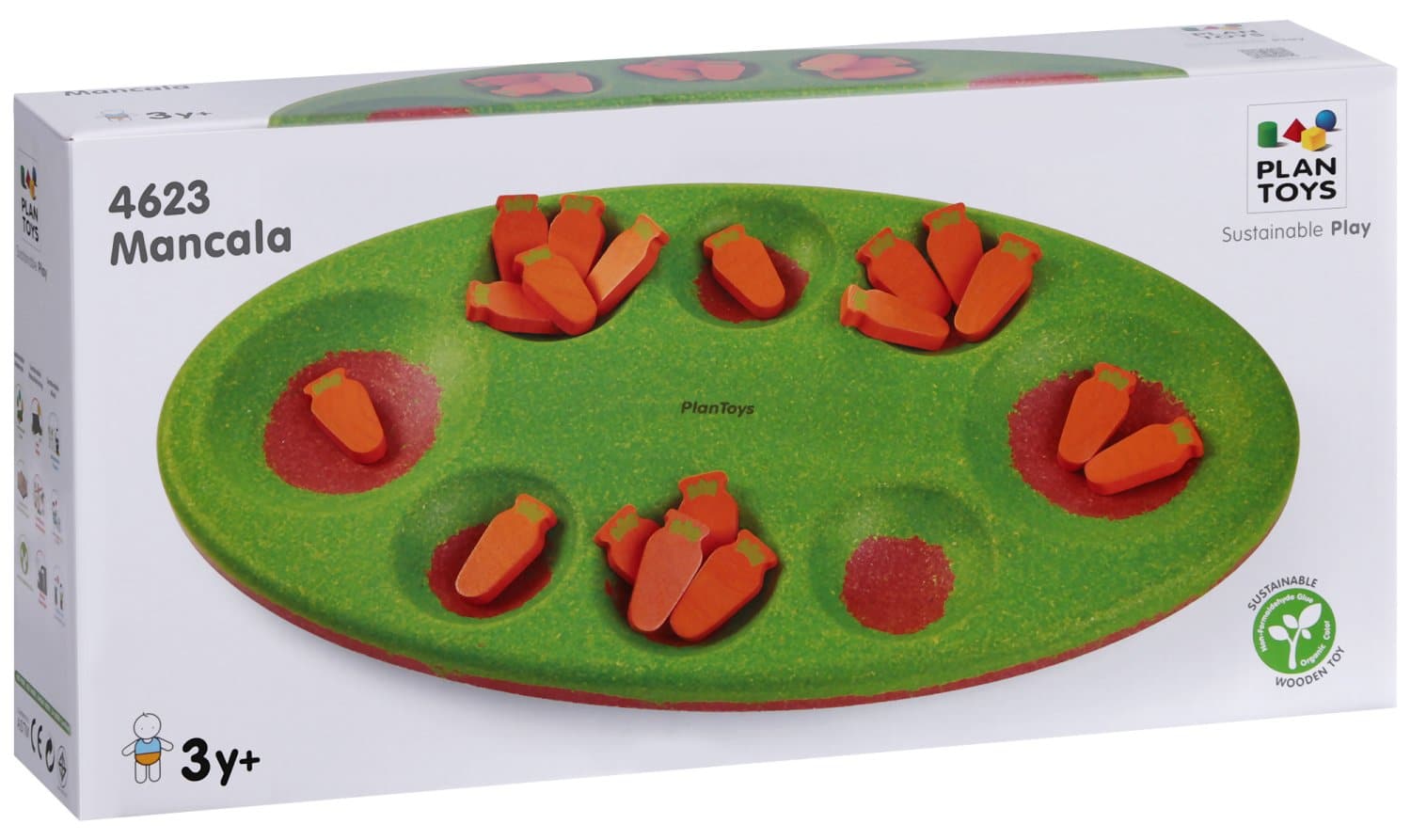 Plan speelgoed mancala spel verzamelen als eerste al de wortels in je bakje