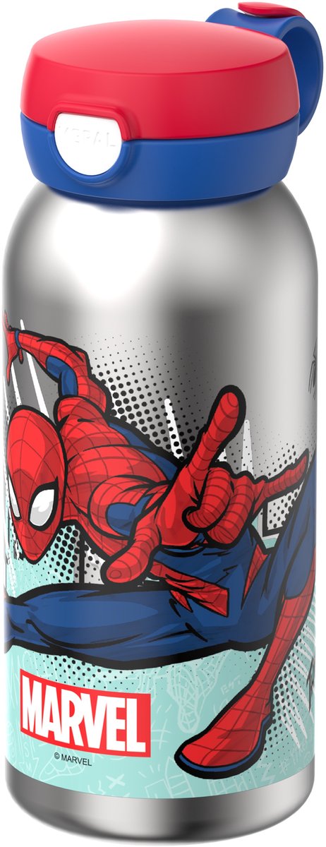 Mepal isoleerfles met flipdop campus - 500 ml - waterfles rvs - lekdicht - hygiënische deksel - spiderman