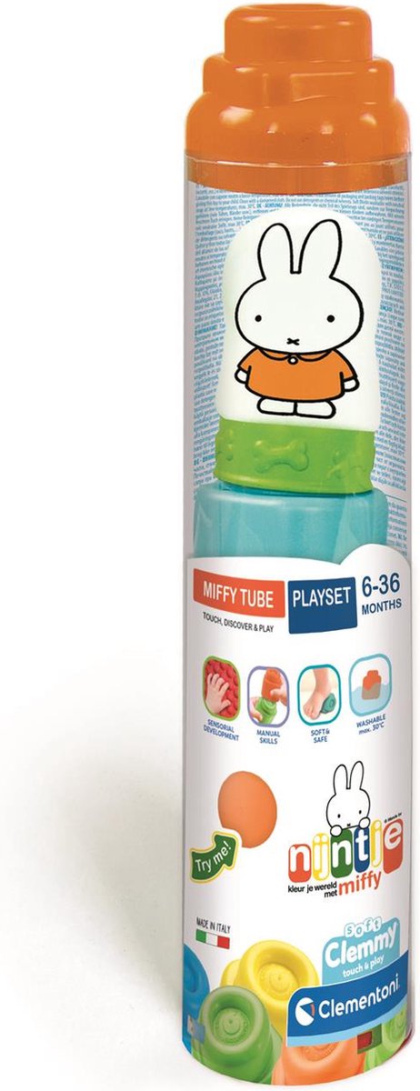 Clementoni baby - nijntje clemmy zachte blokken in koker, 5dlg.