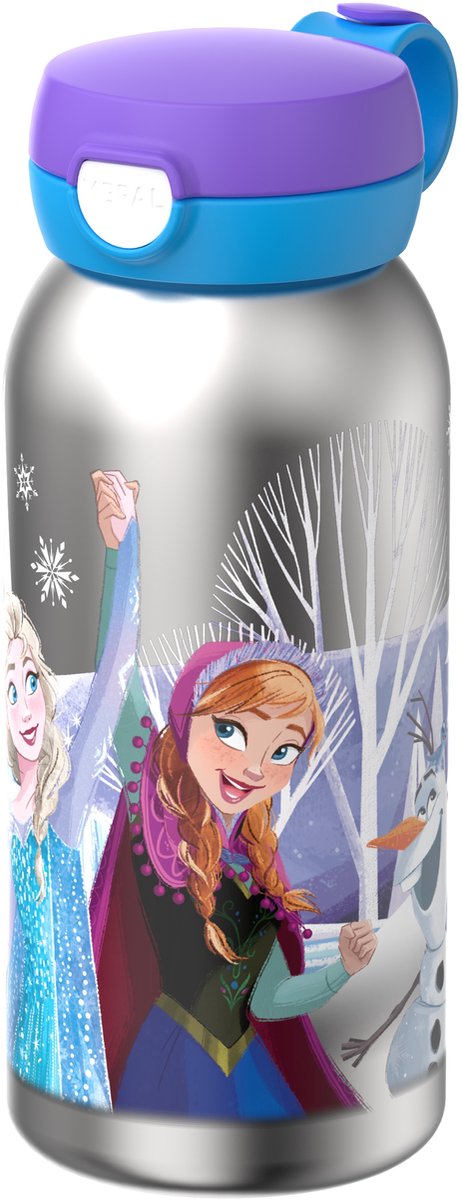 Mepal isoleerfles met flipdop campus - 500 ml - waterfles rvs - lekdicht - hygiënische deksel - frozen friends
