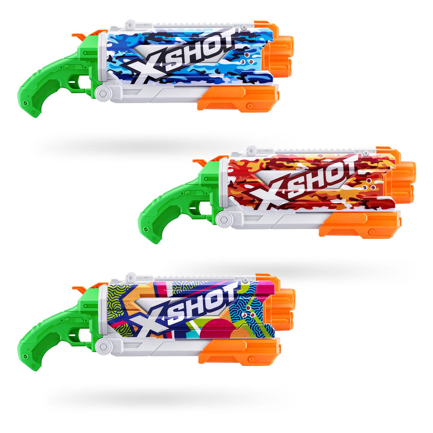 Zuru x-shot waterpistool snelvulskins pompactie, 500ml