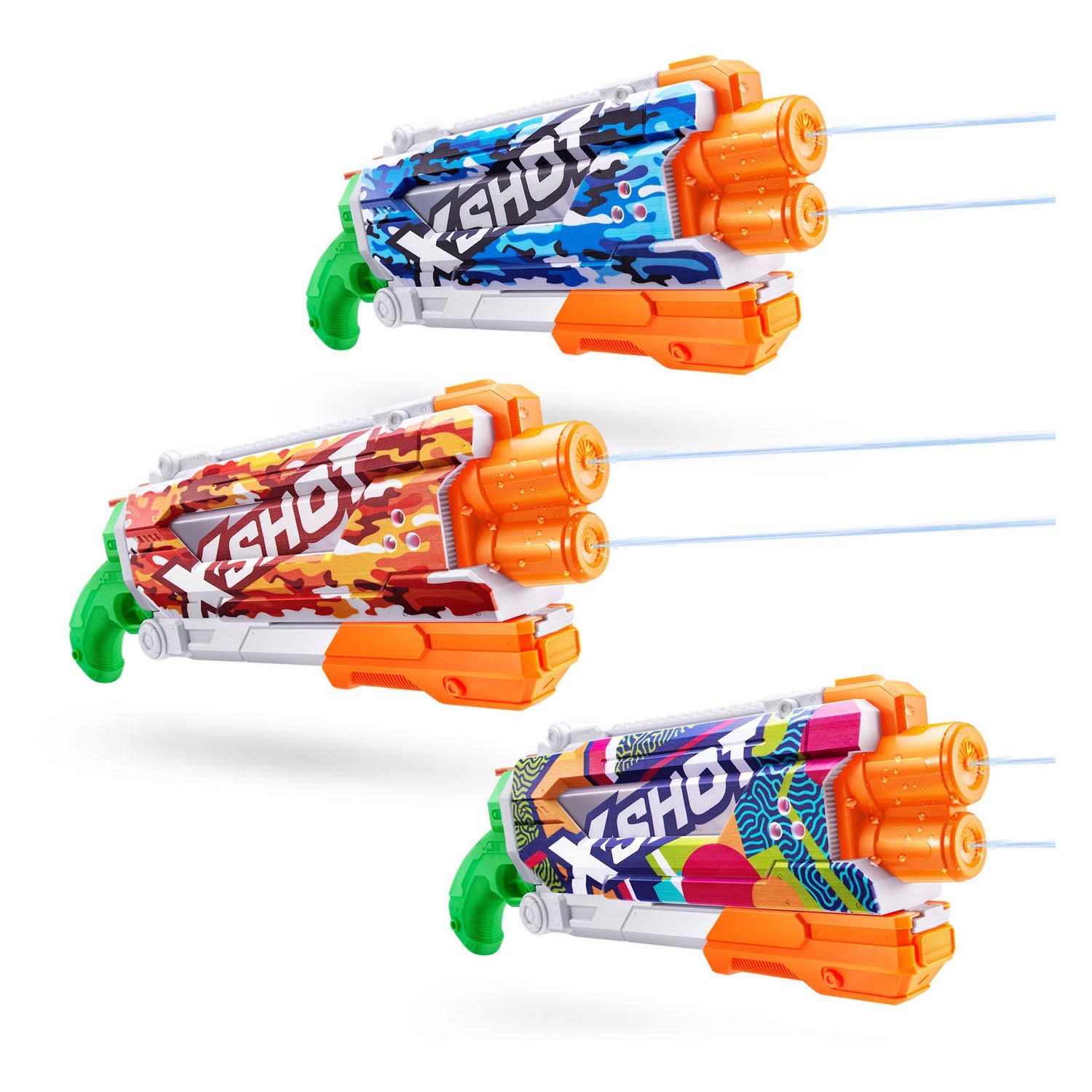 Zuru x-shot waterpistool snelvulskins pompactie, 500ml