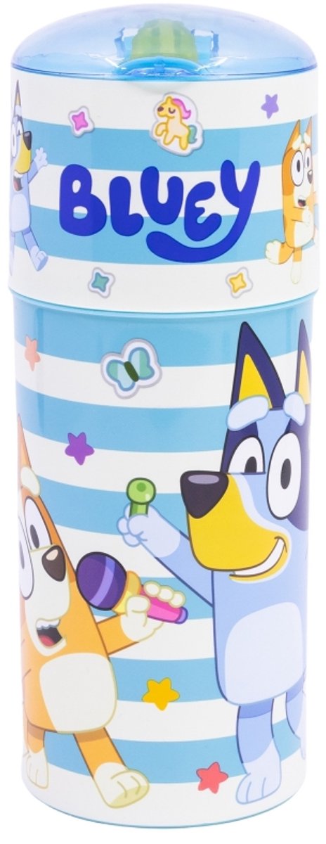 Bluey drinkbeker let’s dance – 350 ml – flip-top tuit met deksel – bpa-vrije herbruikbare fles – kindvriendelijk design