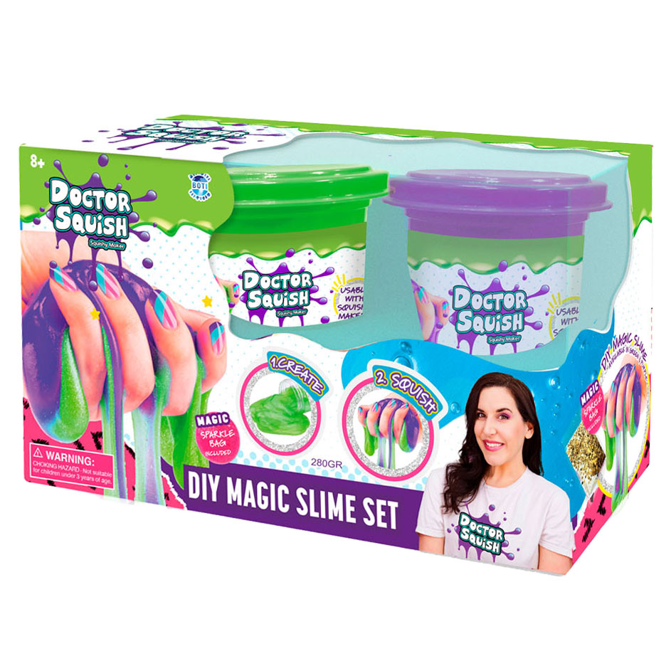 Boti Doctor Squish Slijm Voordeelpakket Groen en Paars, 240 gram