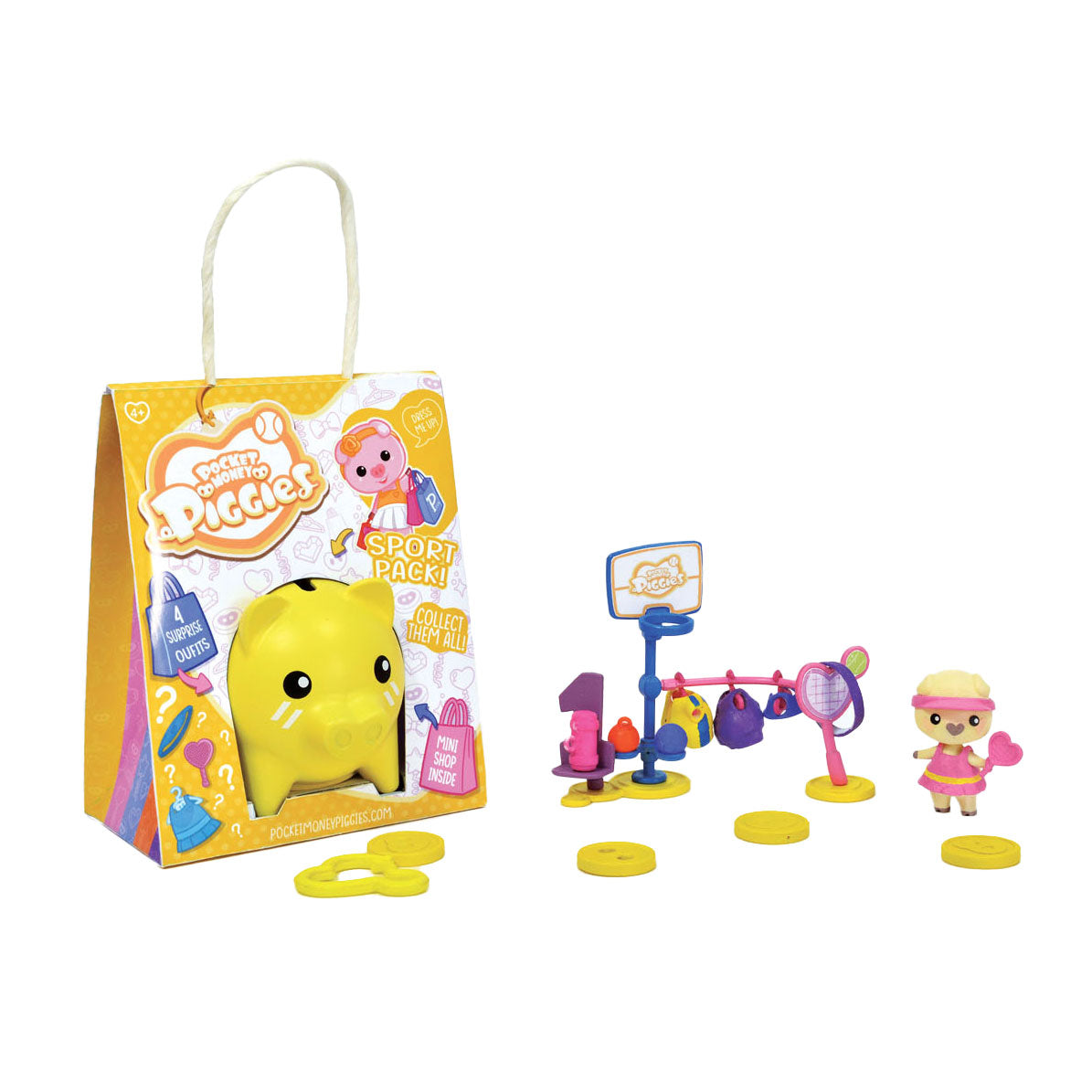 Boti pockey money piggies speelfiguur met spaarpot - sportpakket