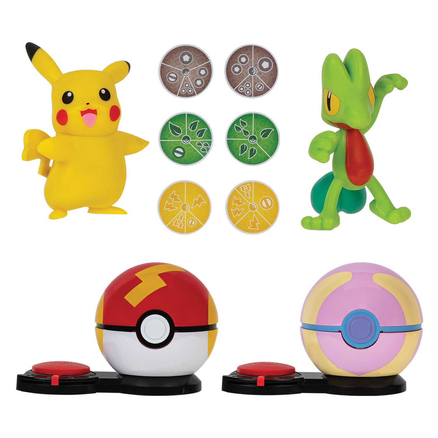Pokémon Surprise Attack Game Speelset - Pikachu Fast Ball vs Treecko Heal Ball