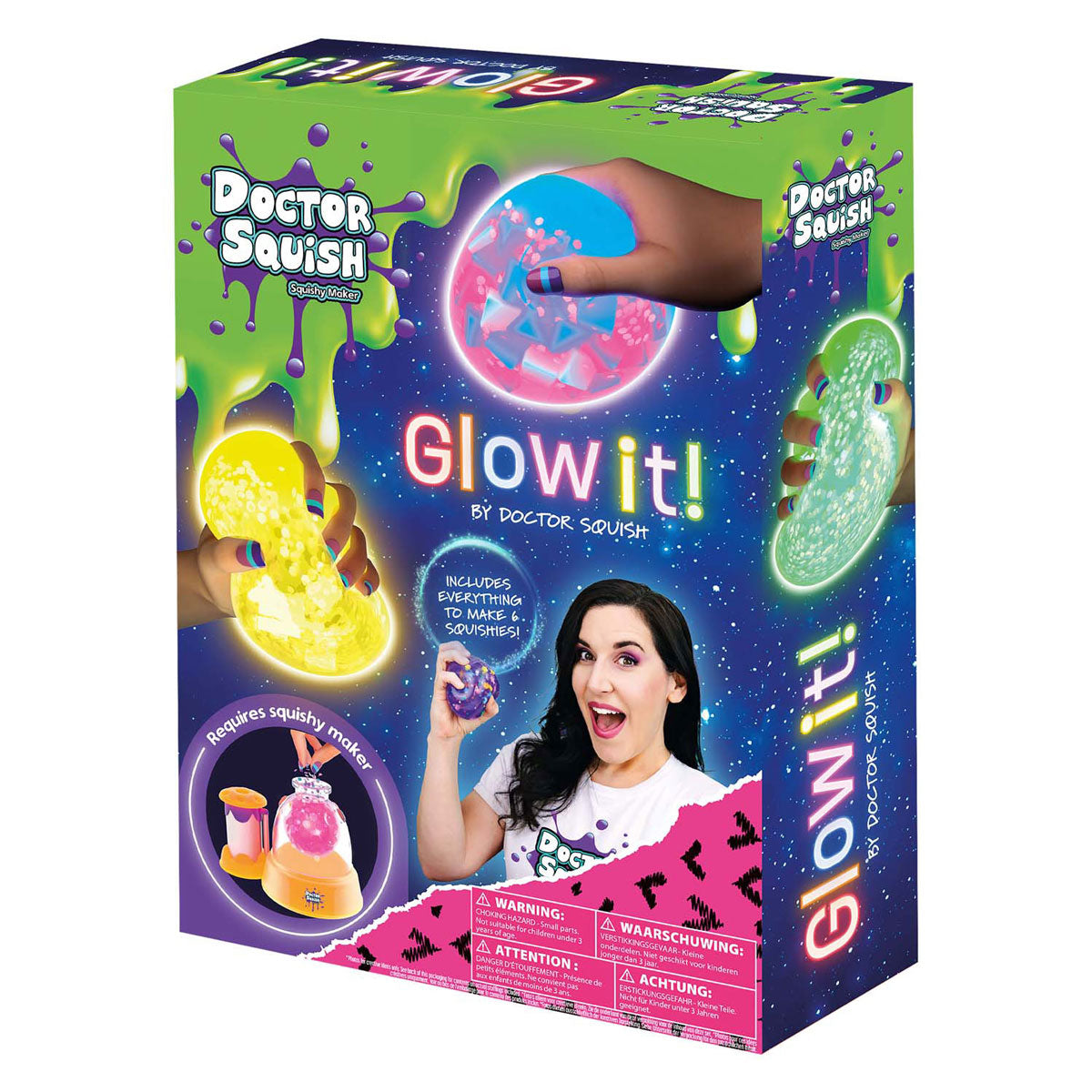 Doctor Squish squishy pack navulling - neon editie