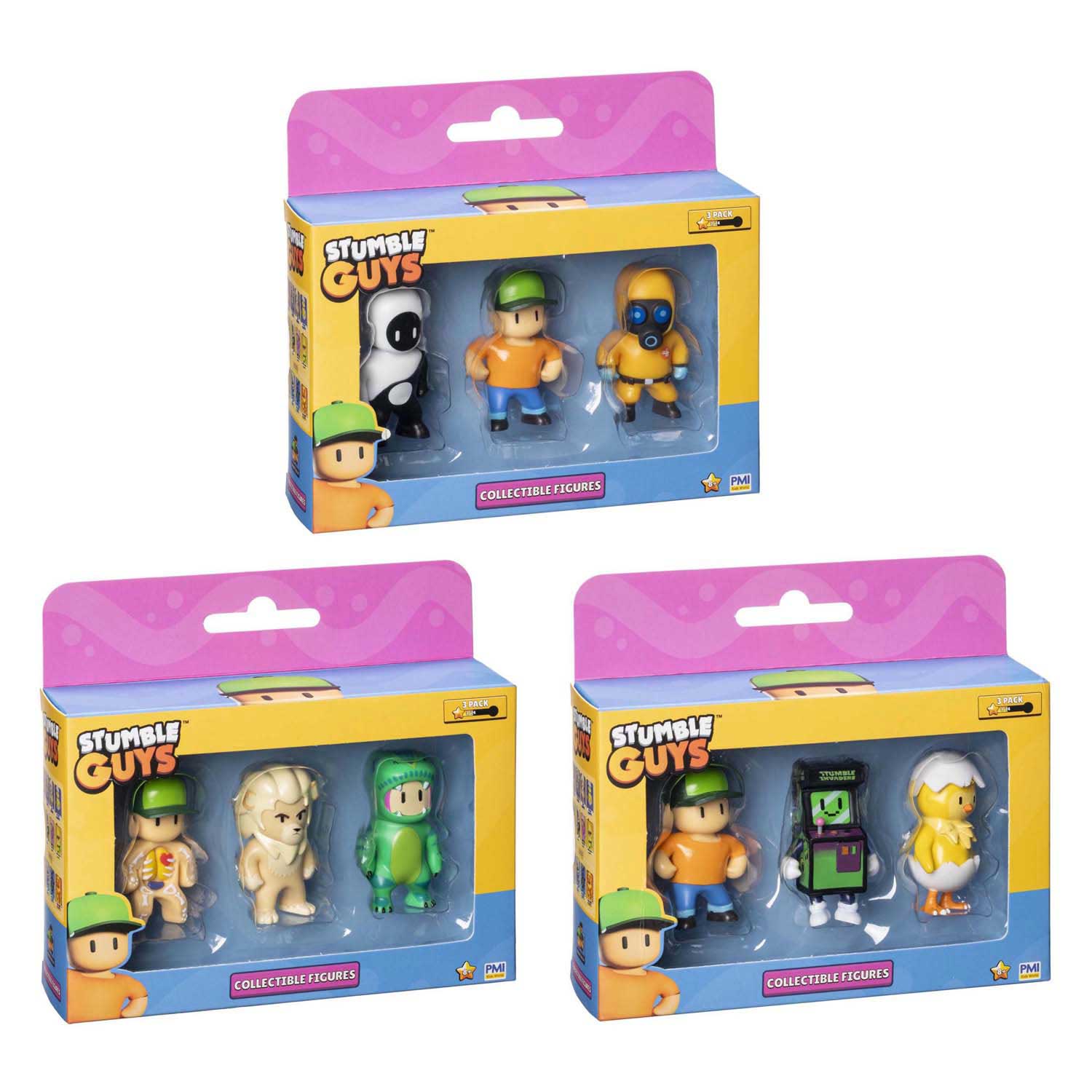 Boti Stumble Guys actiefiguren, 3-pack