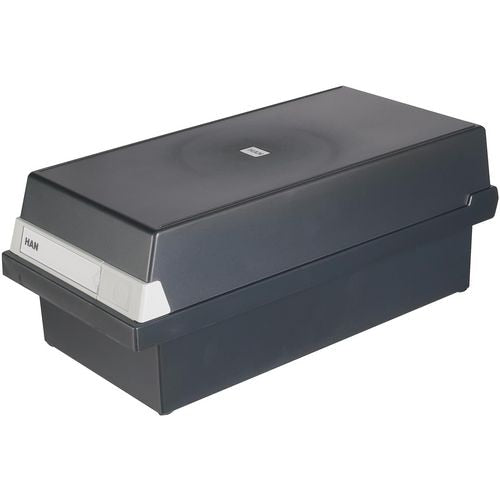 Abi systeemkaartenbak a6 17,7x36x14cm licht zwart voor 1300 kaarten