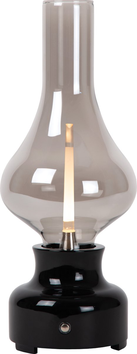 Lucide jason - oplaadbare tafellamp - accu batterij - led 3 stepdim - 1x2w 3000k - zwart