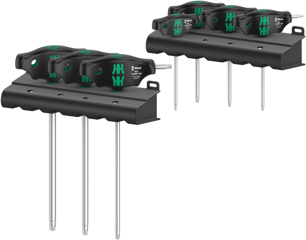 Wera 467 7 torx hf-set 1 kruiskopschroevendraaier + rek, 7 stuks (zwart groen, met holdingfunctie)
