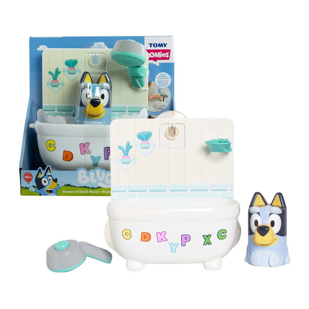 Tomy bluey shower scrub bluey