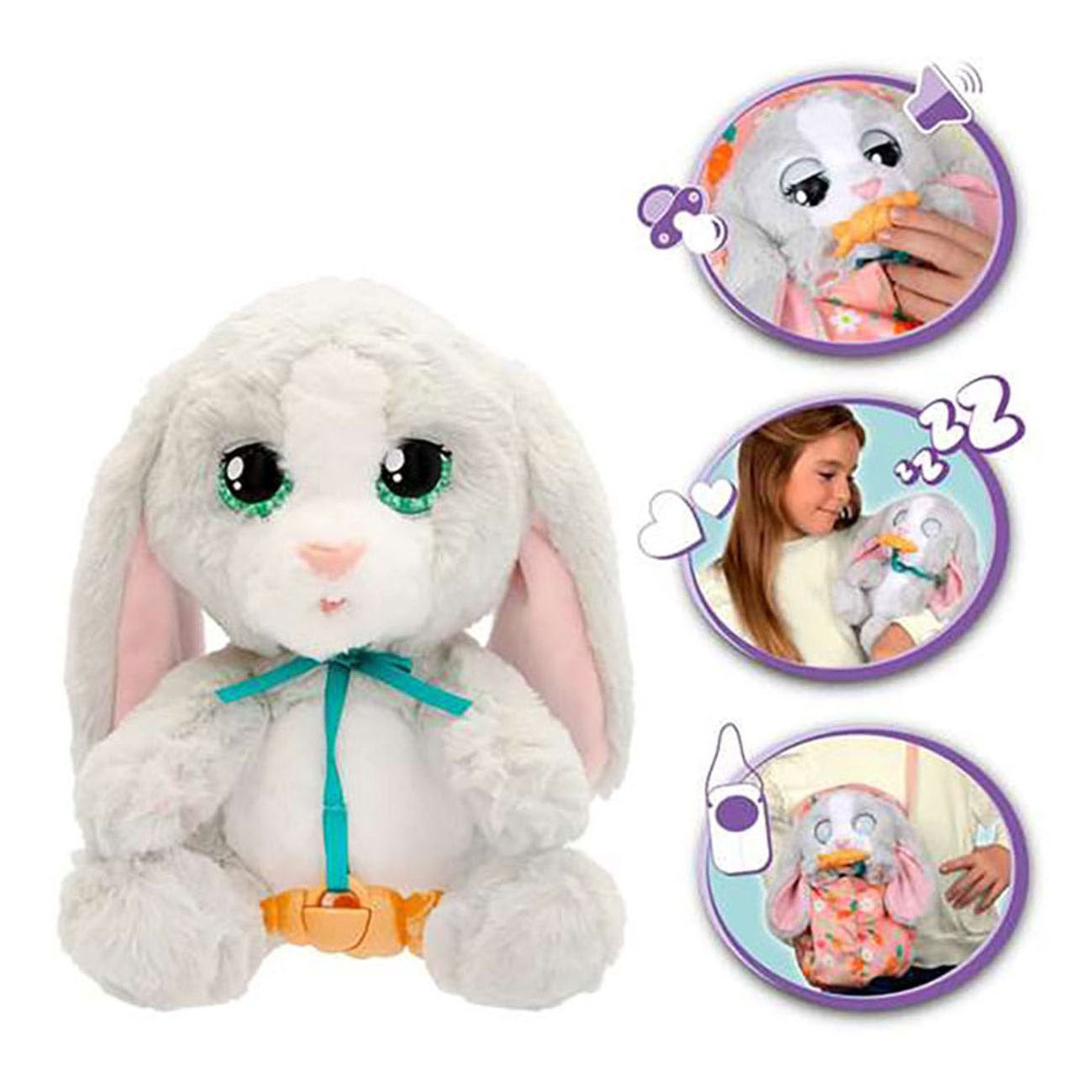 Spectron baby paws bunny interactieve knuffel - 20 cm