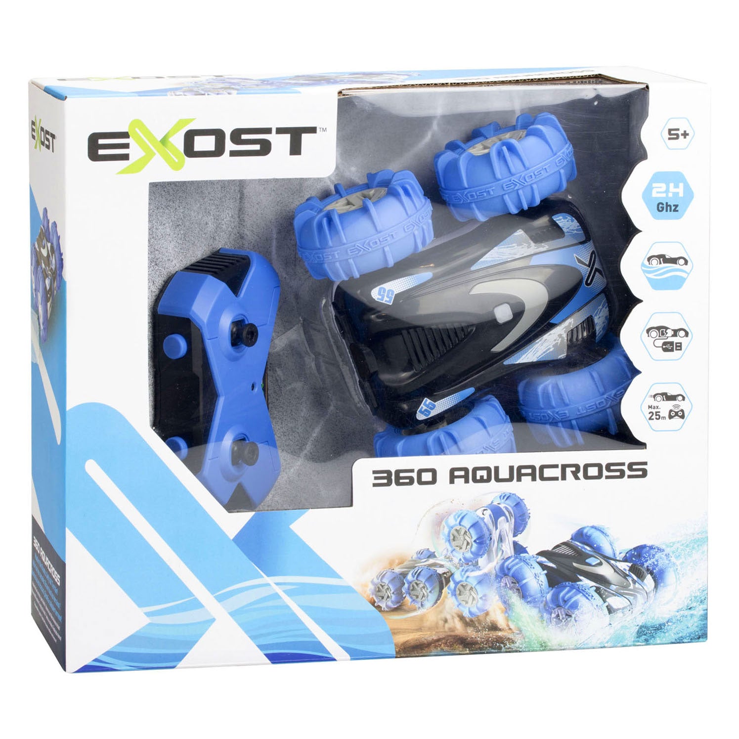 Exost rc 360 aquacross bestuurbare stuntauto - 1:18