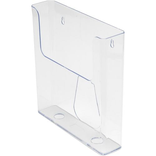 Wandgemonteerde brochurehouder deflecto de76301 transparant