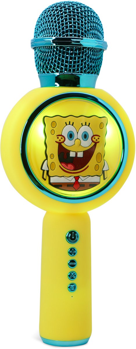 Otl technologies sponge bob - draadloze karaoke microfoon voor kinderen - oplichtend led display - speaker - stemvervorming