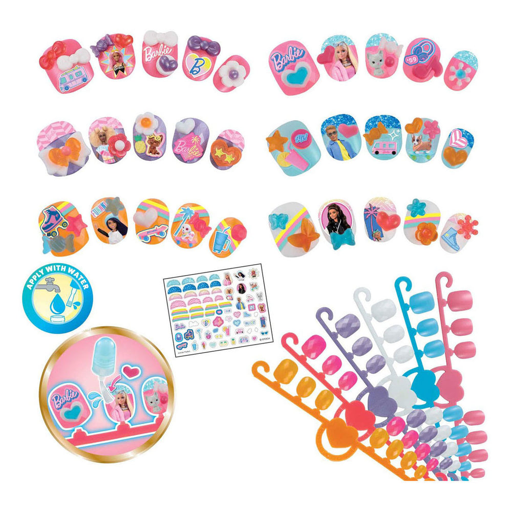 Aquabeads barbie nagel navullingsset- 30 kinder nagels die plakken met water