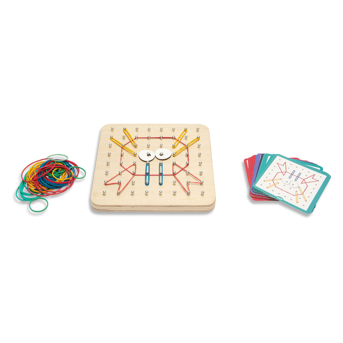 Bs toys geoboard - FSC wooden toy - elastic band game - motor skills game - Montessori toy - Montessori - children's toy - 1 to 2 players - children's gift