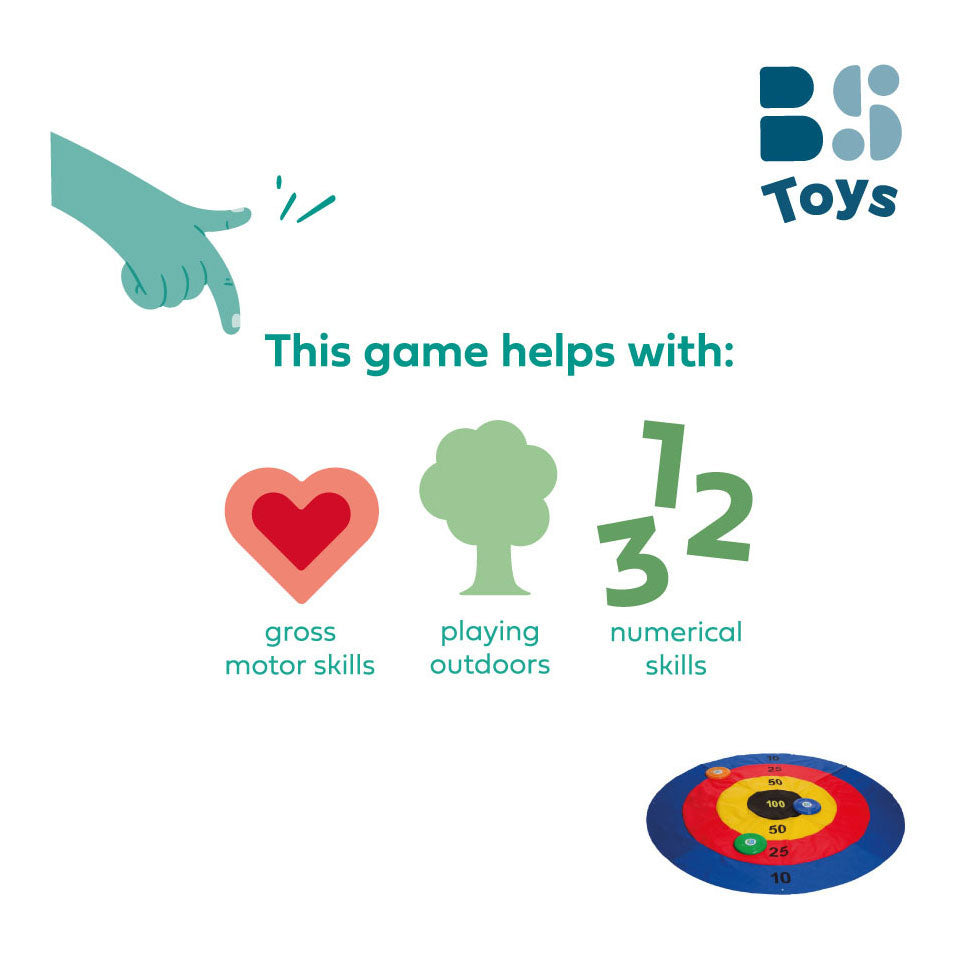 Bs toys disc deluxe werpspel - disc gooien spel - kinderspeelgoed 1 tot 4 spelers - buitenspeelgoed - werpspel kinderen - gezelschapspellen kinderen - cadeau kind - spelletjes voor kinderen - buiten speelgoed - buitenspel - buiten spellen