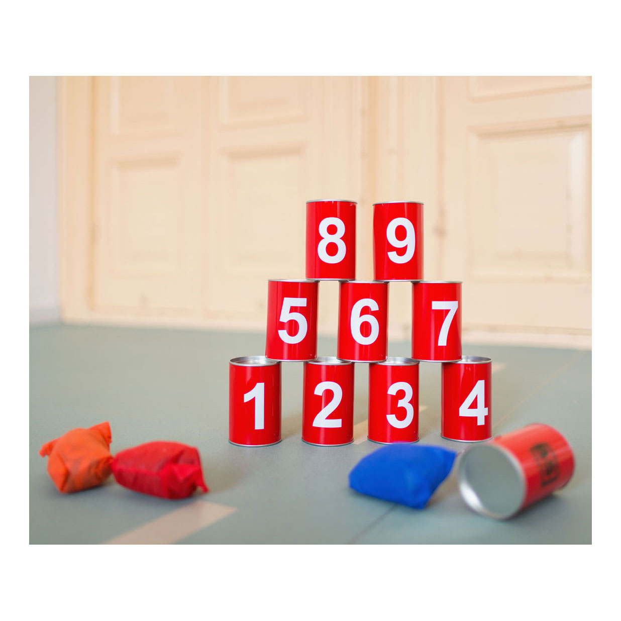 Bs speelgoed blikwerpen rood, 13dlg.