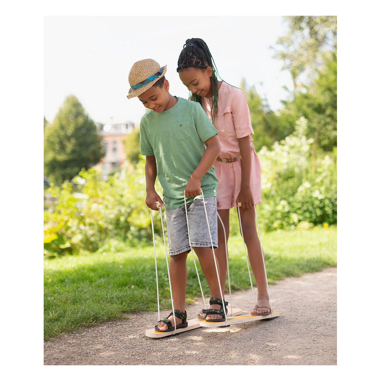 Bs speelgoed houten loopski's voor 2 personen, 90cm