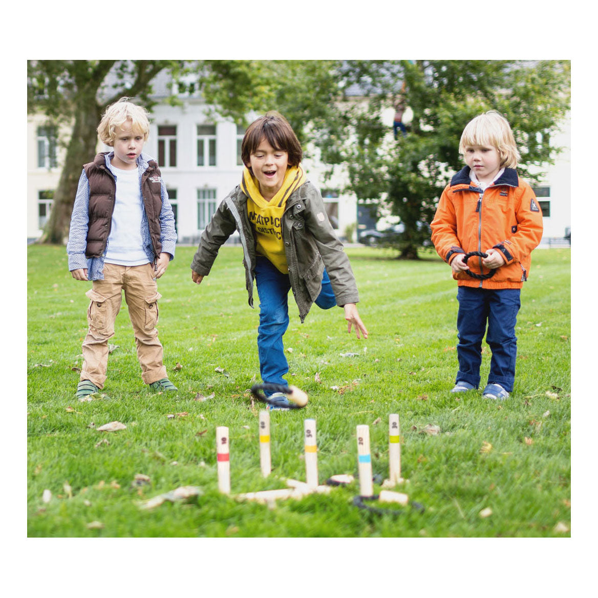 Bs speelgoed houten ringwerpspel, 6dlg.