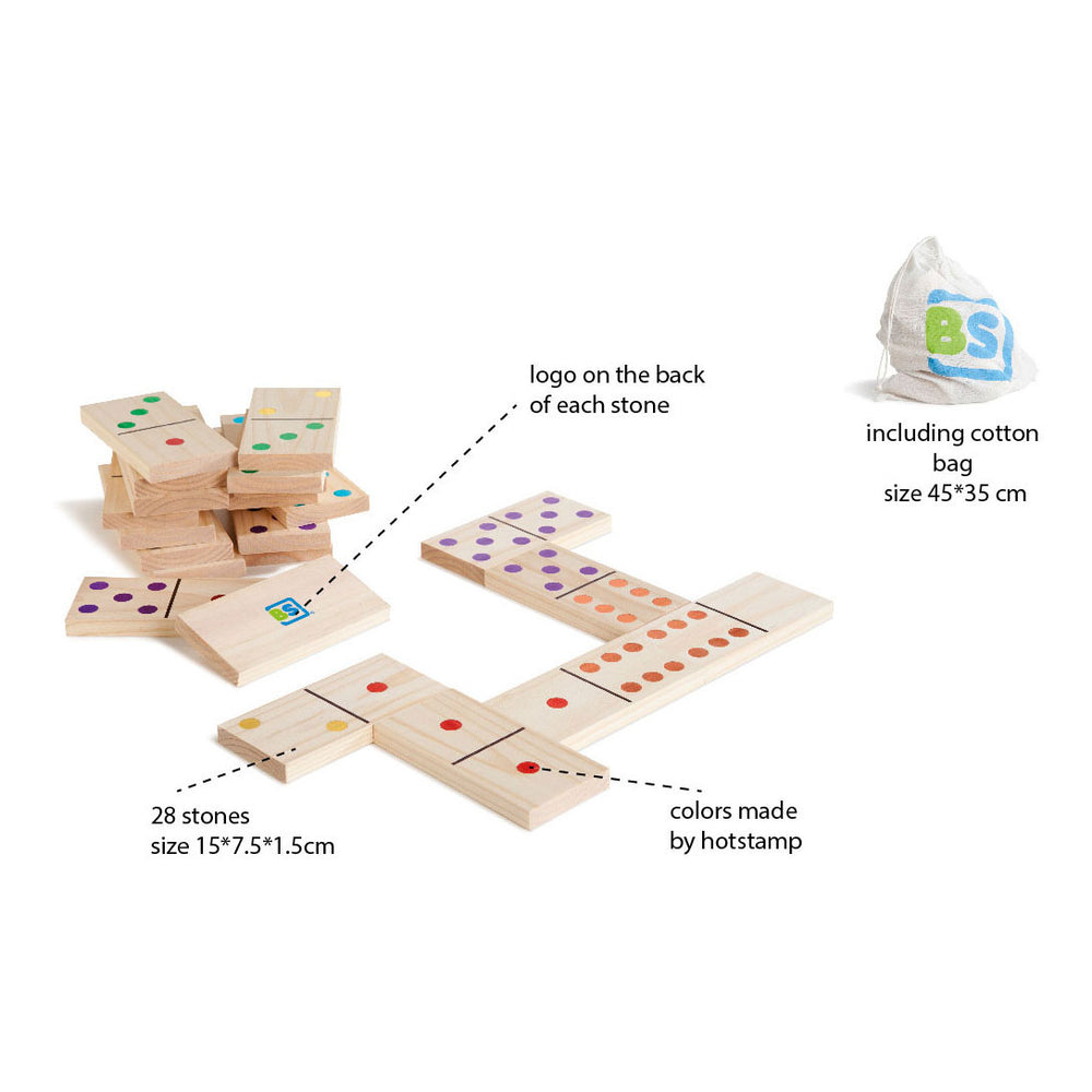 Bs speelgoed mega houten dominospel, 28dlg,.
