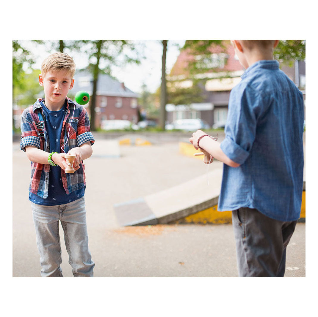 Bs speelgoed houten kendama vang- en werpspel