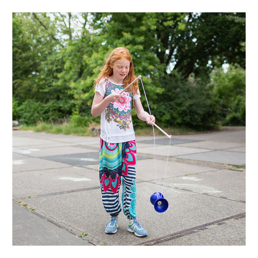 Bs speelgoed diabolo met stokken blauw