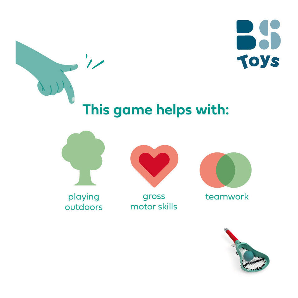 Bs toys lacrossekit - lacrosse rackets kinderen - buitenspeelgoed van bioplastic - buitenspelen - balsport