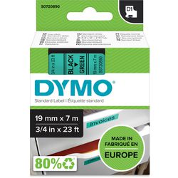 Dymo labeltape d1 standard 19mm x 7m zwart op groen
