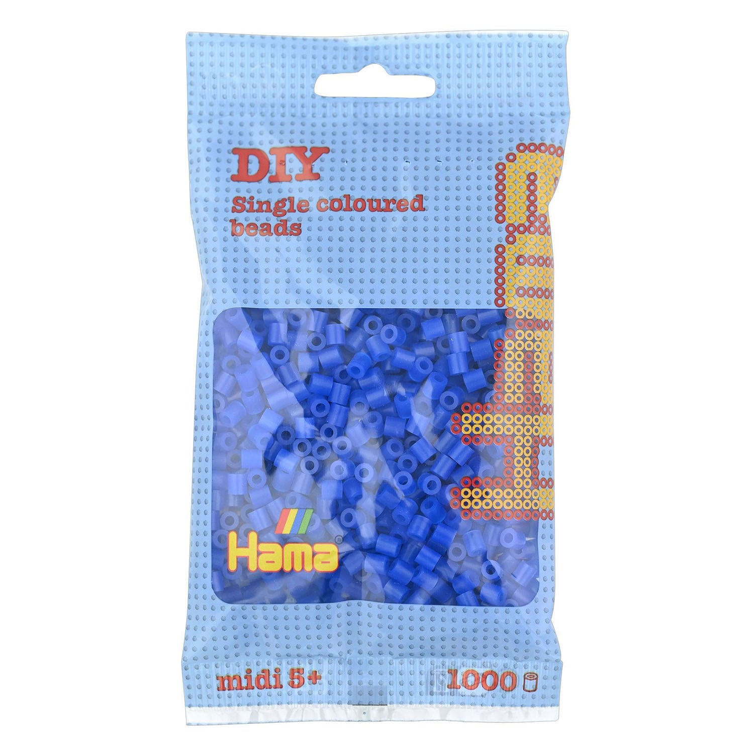 Hama midi strijkkralen - blauw neon (036), 1000st.
