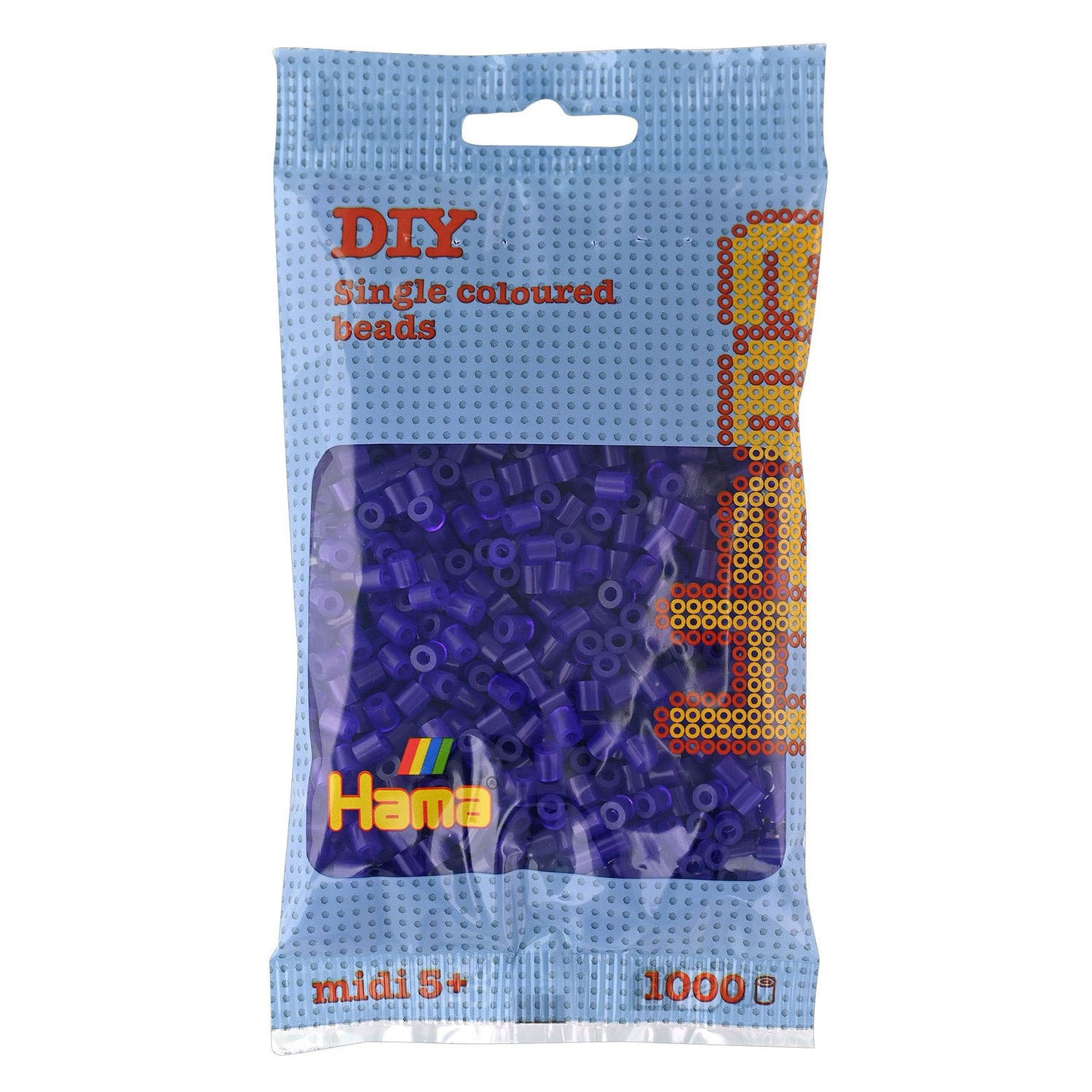 Hama midi strijkkralen - paars transparant (024), 1000st.