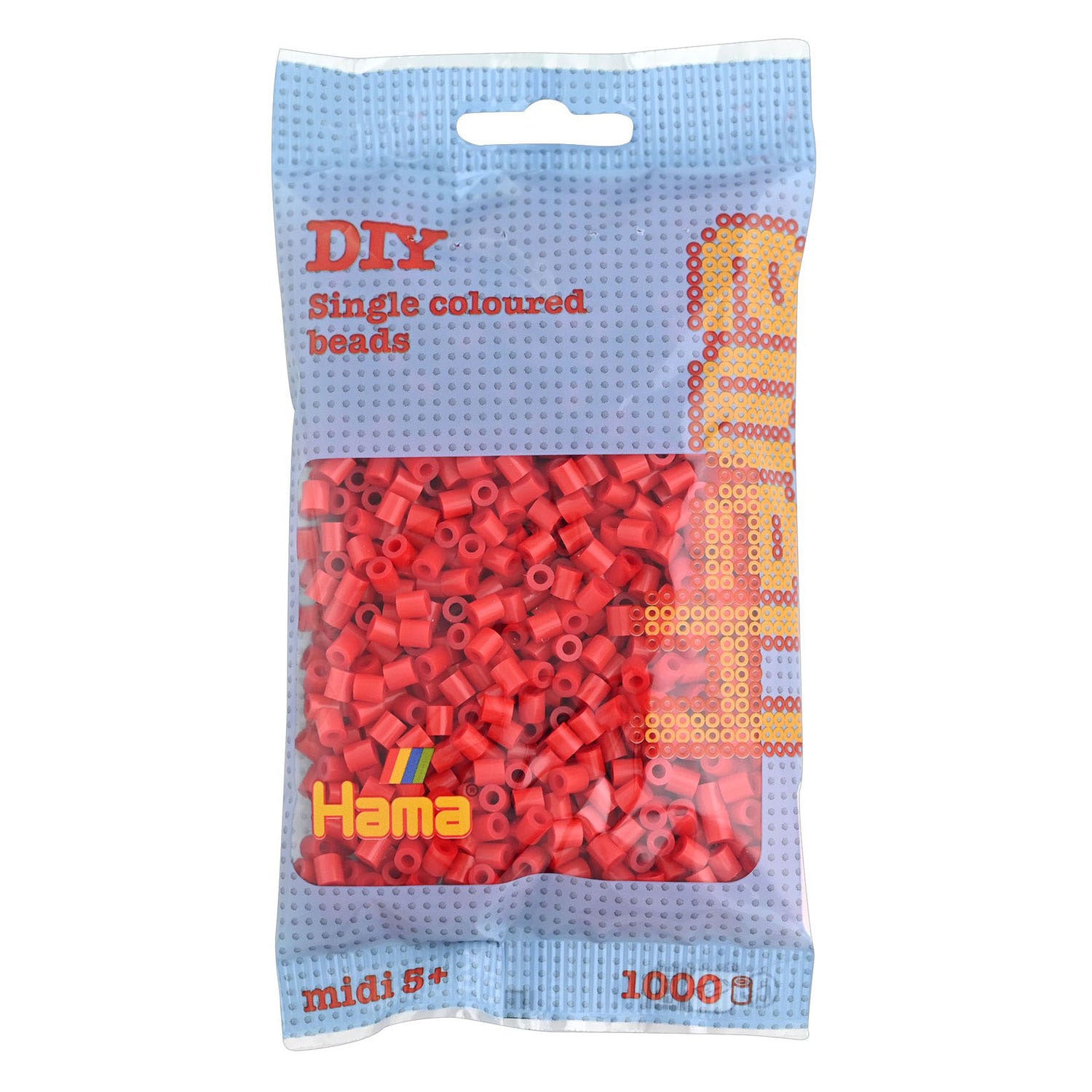 Hama midi strijkkralen - rood, (05) 1000st.