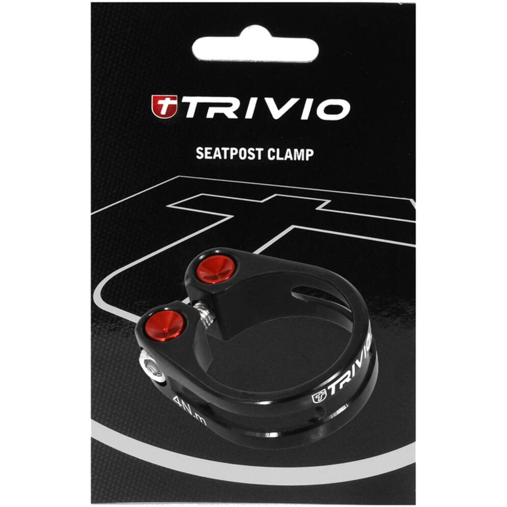 Trivio - zadelpenklem cnc aluminium zwart 31.8mm