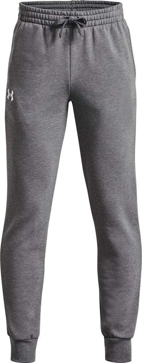 Under armour ua rival fleece joggers-gry jongens sportbroek - castlerock light heather - wit 164