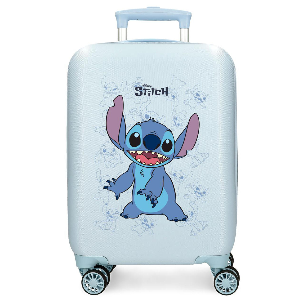 Trolleykoffer happy stitch blauw, 50cm