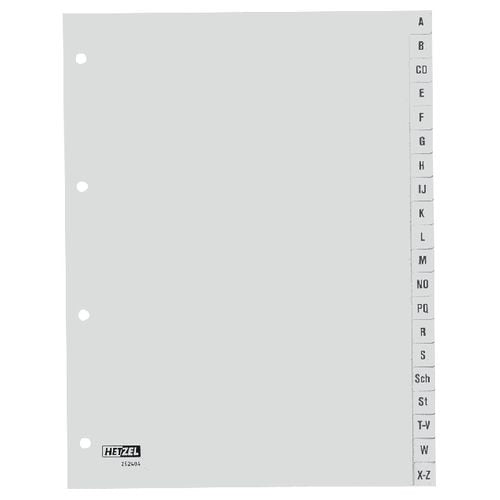 Tabbladen kangaro pp g420az a4 120 micron grijs 20-delig a-z 4-gaats bedrukt