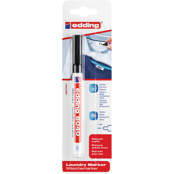 Edding 1024509 - e-8040 1 wasgoedmarker zwart | 5 stuks