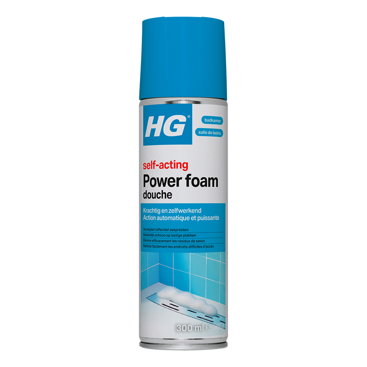 Hg - badkamer - badkamerreiniger - power foam douche - zelf-activerend - 300 ml - 1 stuk