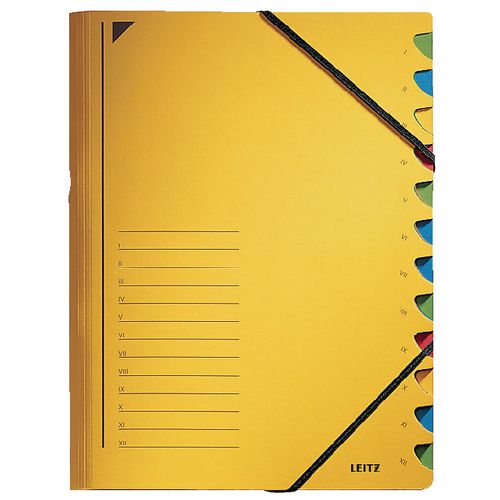 Leitz sorteermap geel karton a4