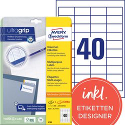 Universele etiketten avery quickpeel wit 1.000 stuks
